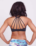 strappy sports bra black