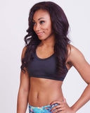 strappy sports bra black