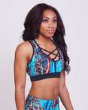 blue sports bra